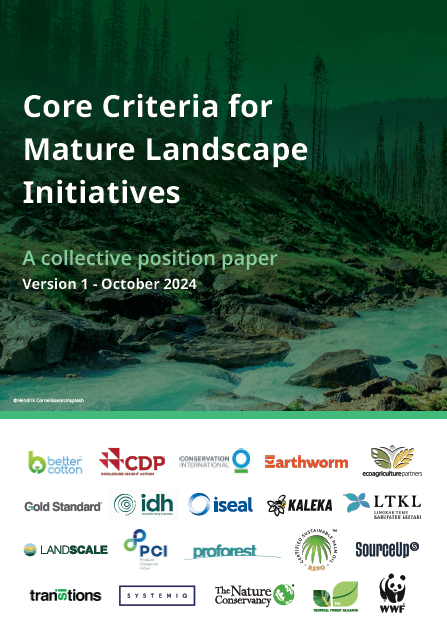 publication cover core criteria for mature landscape initiatives