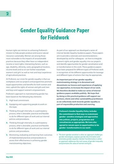 Gender Equality Guidance Paper: Fieldwork