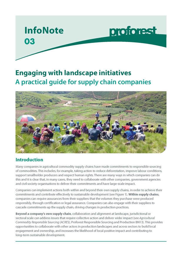 Engaging with Landscape Initiatives: updated for 2020