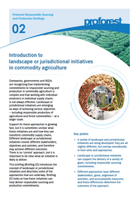 Nota 2: Introducción a las iniciativas de paisaje o jurisdiccionales en la agricultura de productos básicos 