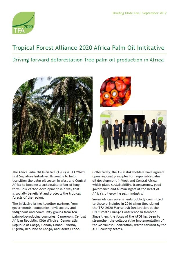 Africa Palm Oil Initiative briefing 5: Driving forward deforestation-free palm oil production in Africa