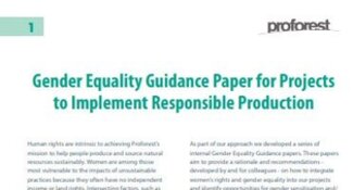 Gender Equality Guidance Paper: Projects to Implement Responsible Production