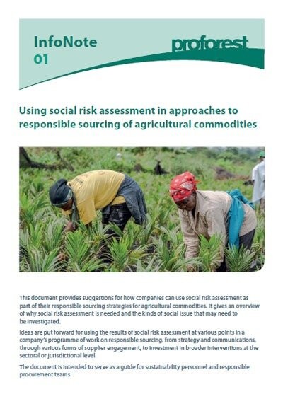 Using social risk assessment in approaches to responsible sourcing of agricultural commodities