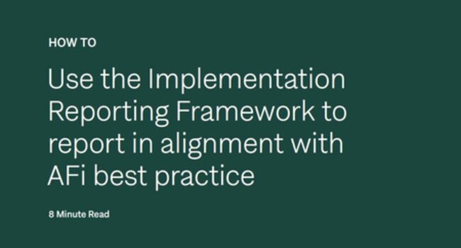 How to use the NDPE Implementation Reporting Framework with the AFi