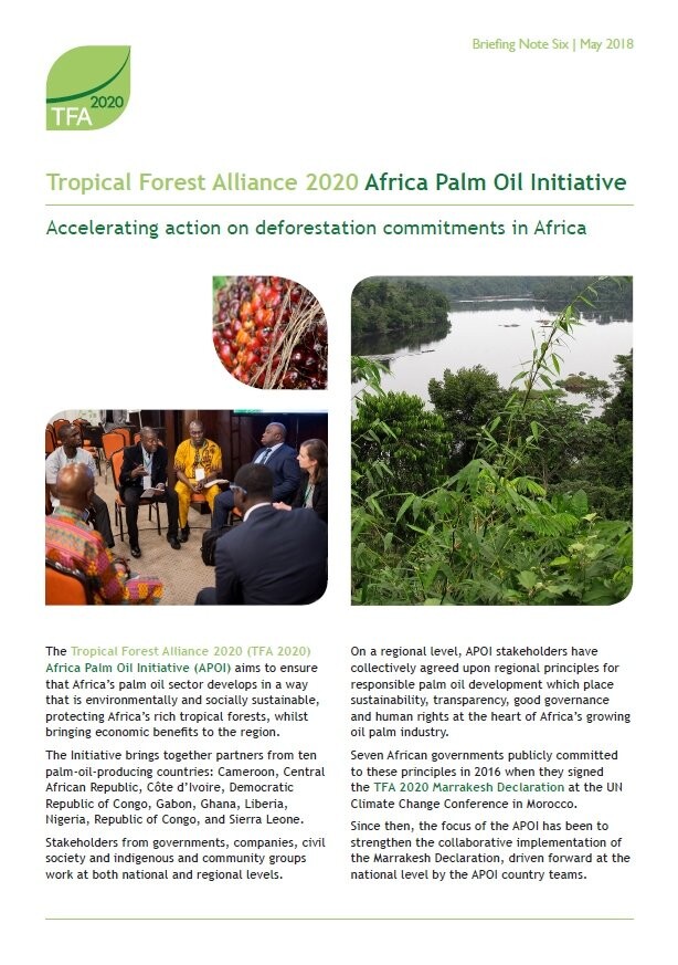 Africa Palm Oil Initiative briefing 6: Accelerating action on deforestation commitments in Africa