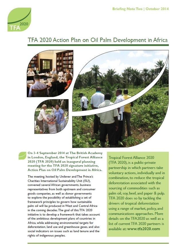 Africa Palm Oil Initiative briefing 2: Action Plan on Oil Palm Development in Africa