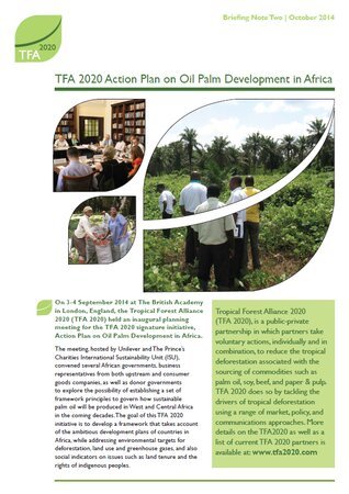 Nota 2: Introducción a las iniciativas de paisaje o jurisdiccionales en la agricultura de productos básicos