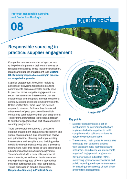 Responsible sourcing in practice: supplier engagement